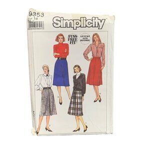 Vintage Simplicity 9353 Sewing Pattern Womens Skirt Size 14 uncut
